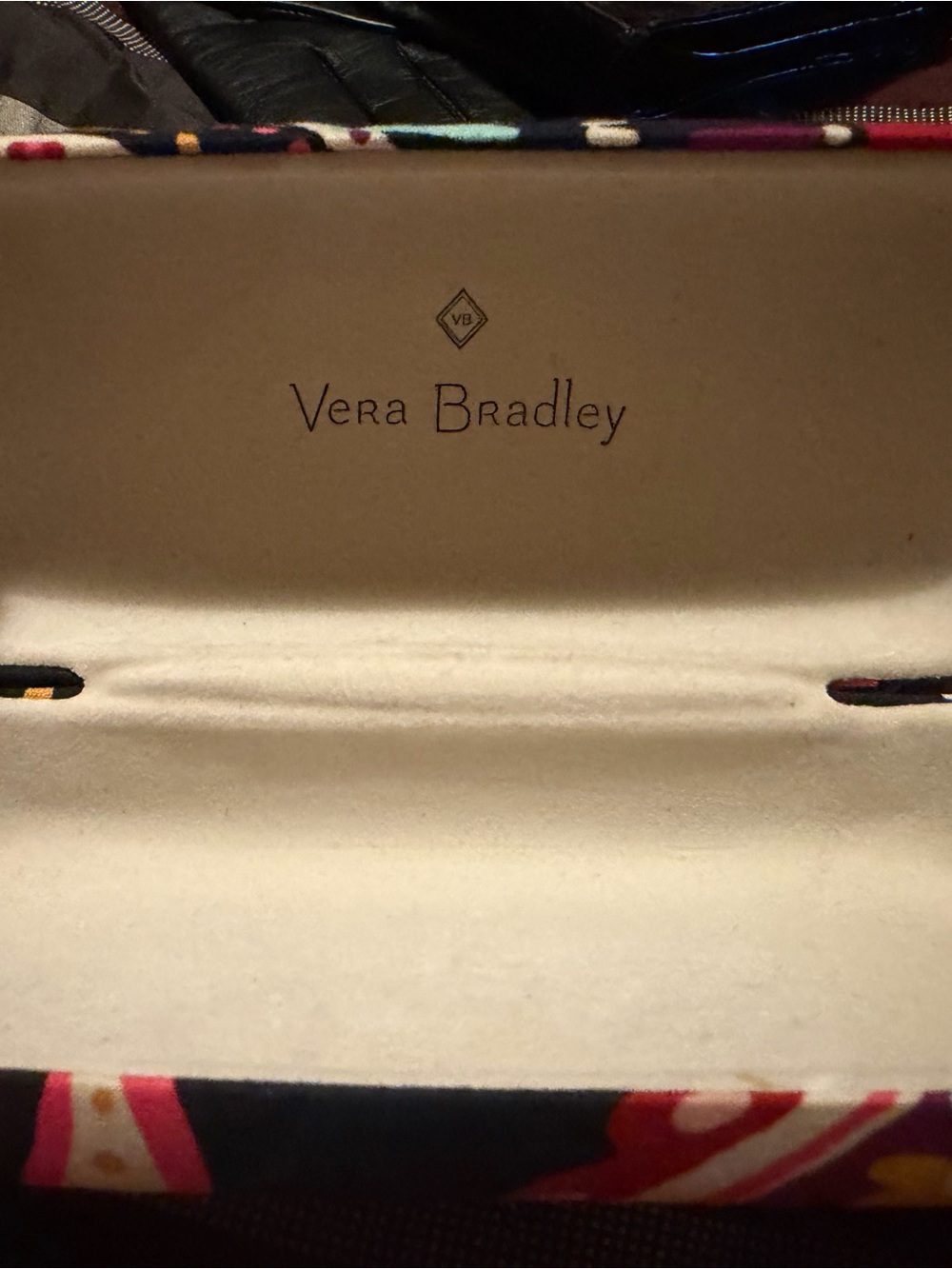 Vera Bradley Floral Eyeglass Case - Navy with Multicolor Flower Accents